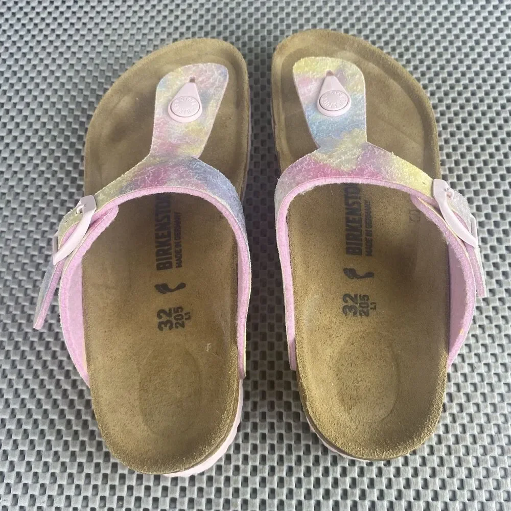Birkenstock Gizeh Thong Sandals Girls Size 32 L1 Pink Made in Germany